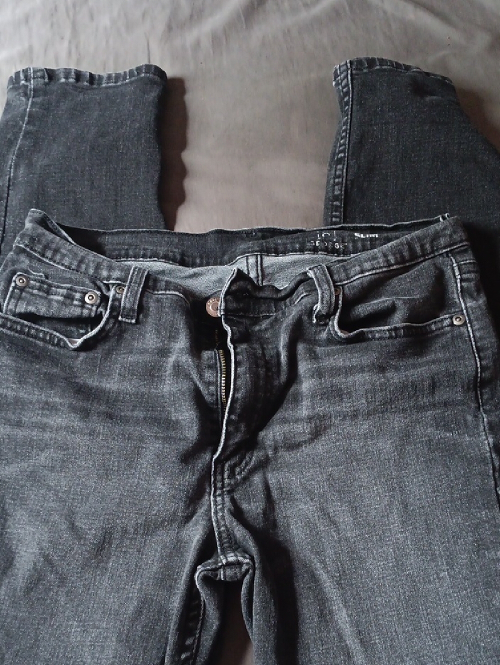 George Men Slim Jeans Black Denim